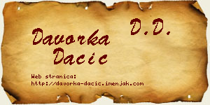 Davorka Dačić vizit kartica